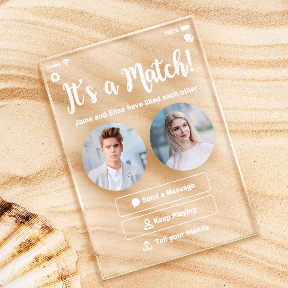 Personalized Perfect Match With Photos Keychain/Plaque/Night Light