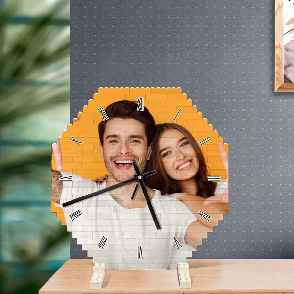 Custom Building Block Wall Clock Personality Puzzle Custom Photo Pointer Brick Clock