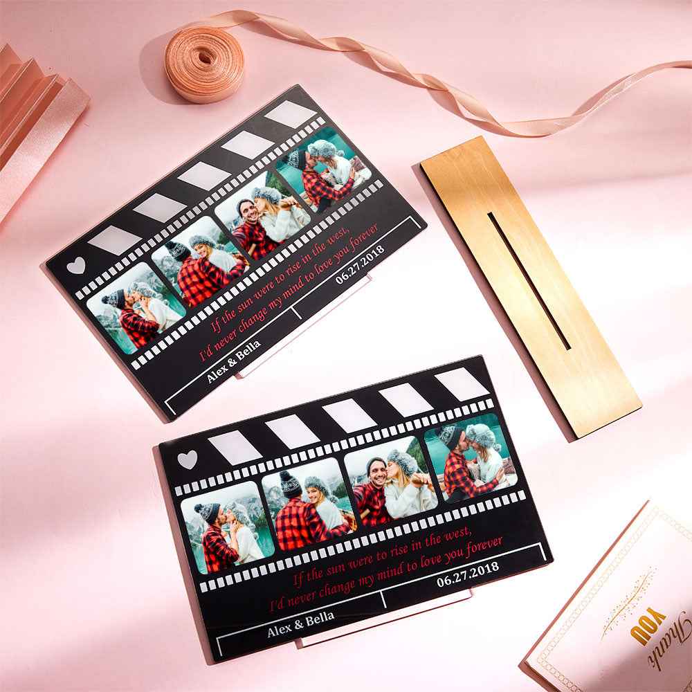 Custom Photo Engraved Ornaments Creative Clapperboard Plaque Couple Gifts