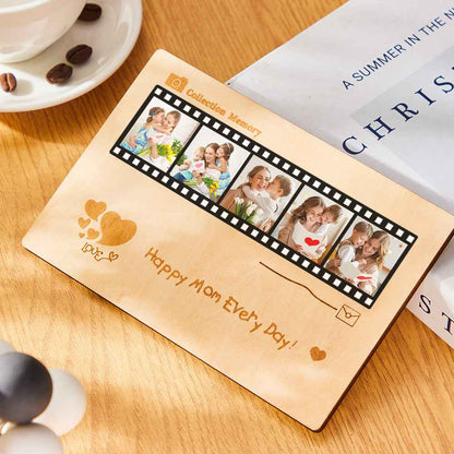 Personalized Photo Film Card Wooden Desktop Decoration Custom Engraved Commemorative Gifts