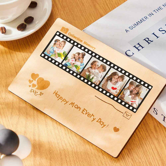 Personalized Photo Film Card Wooden Desktop Decoration Custom Engraved Commemorative Gifts