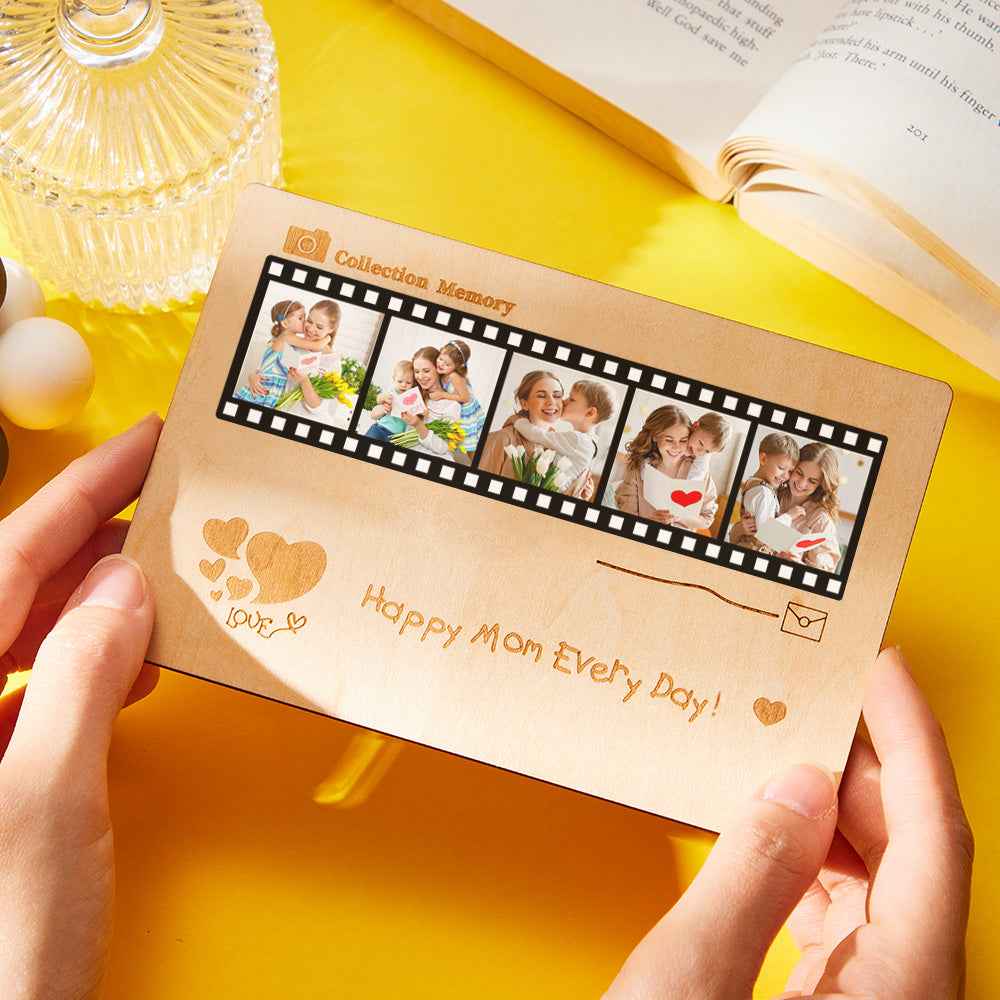 Personalized Photo Film Card Wooden Desktop Decoration Custom Engraved Commemorative Gifts