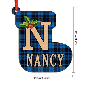 Personalized Christmas Initial Ornaments Custom Name Christmas Wood Ornament Decorations Gifts