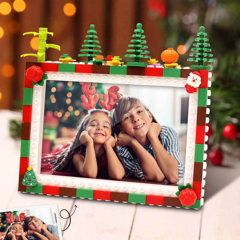 Custom Christmas Building Blocks Photo Frame