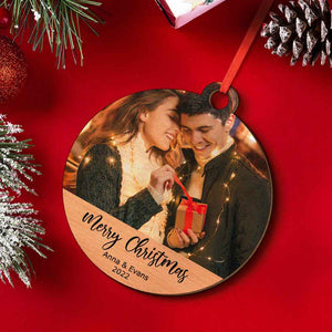 Personalized Wooden Photo Christmas Ornaments Holiday Gift for Family