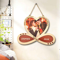 Personalized Heart Infinity Wooden Sign Hanging Wall Decor
