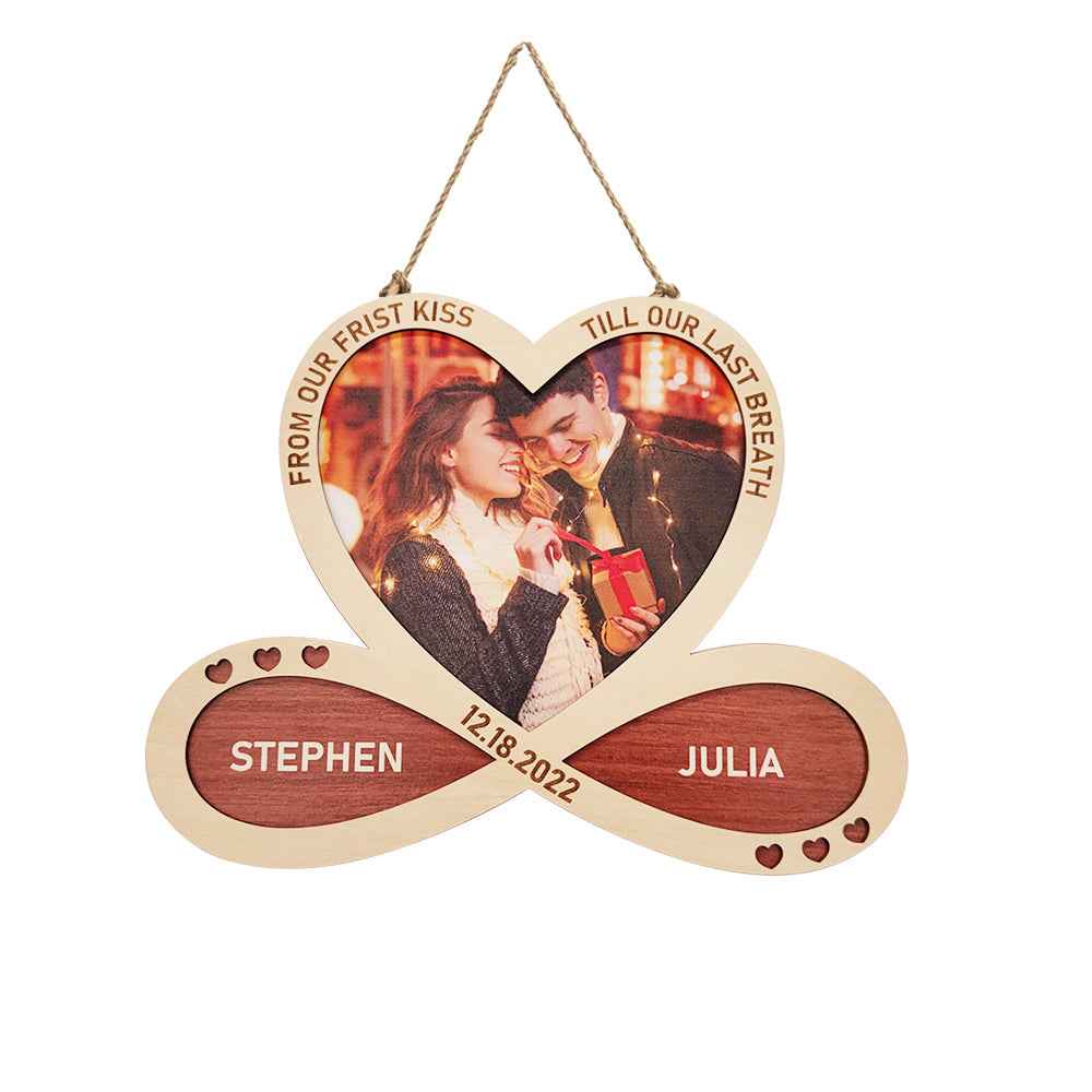 Personalized Heart Infinity Wooden Sign Hanging Wall Decor