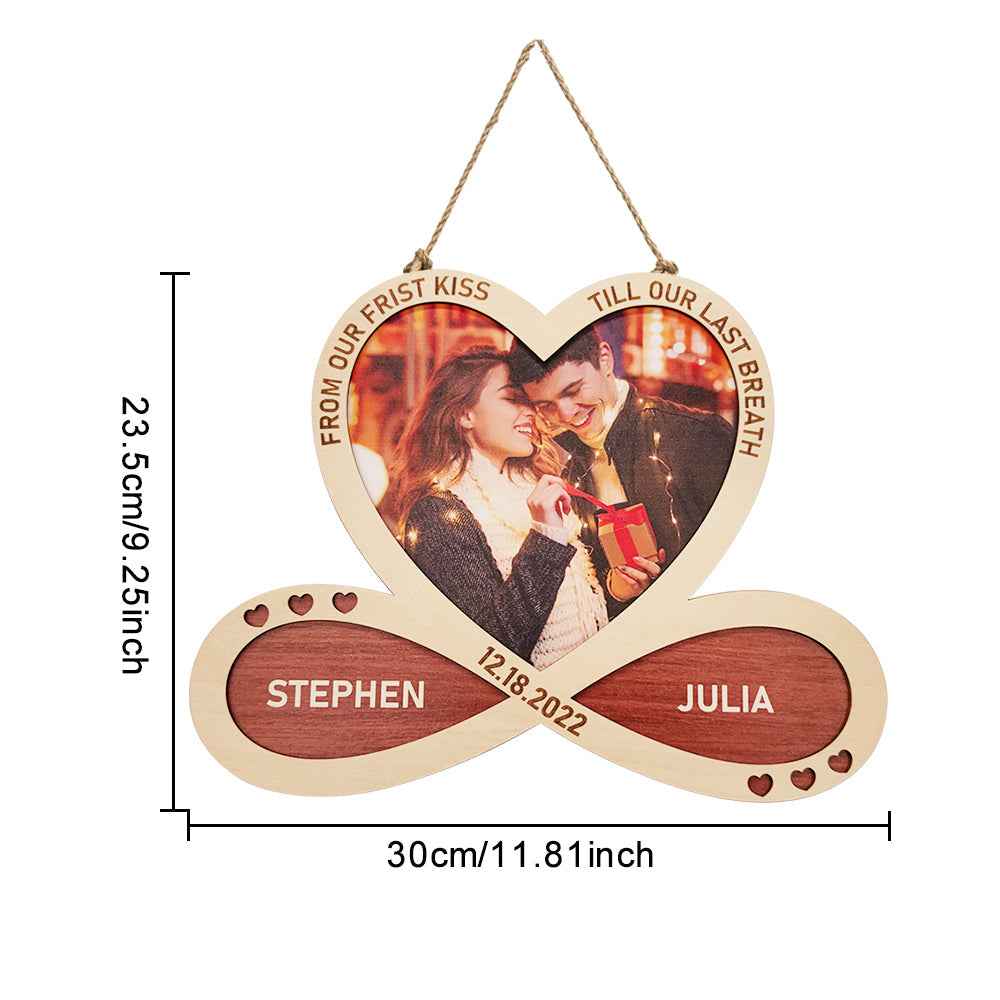 Personalized Heart Infinity Wooden Sign Hanging Wall Decor
