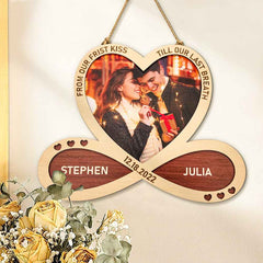 Personalized Heart Infinity Wooden Sign Hanging Wall Decor