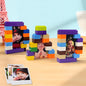 Personalised DAD building blocks showing three custom photos — eco-friendly PVC interlocking photo puzzle gift for Father's Day or a gift for Dad, UV-printed for vivid long-lasting colour
