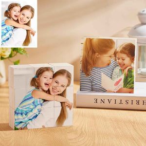 Custom Photo Wooden Block Puzzle Personalized Puzzle Block Decor Gift For Mom