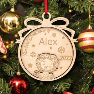 Personalized Wooden Cute Animals The Best Christmas Ornament Holiday Gift for Kids