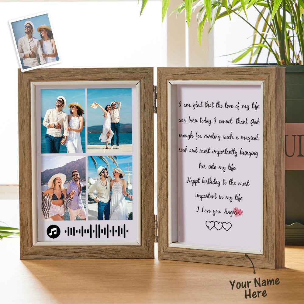 Scannable Custom Photo Frame Custom Engraved Creative Wooden Gifts