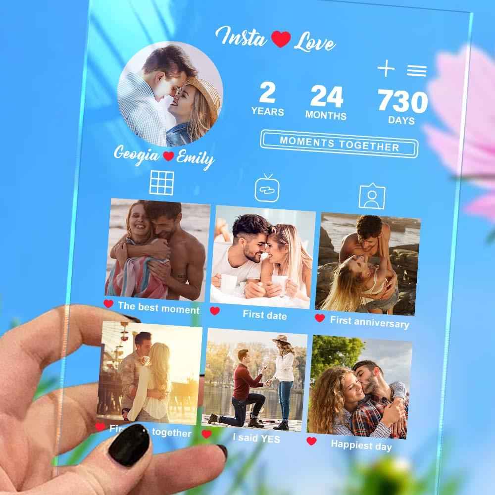 Anniversary Gift Custom Photo Plaque Memorable Moments Acrylic Plaque Gift for Him Her