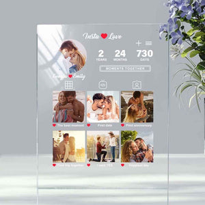 Anniversary Gift Custom Photo Plaque Memorable Moments Acrylic Plaque Gift for Him Her