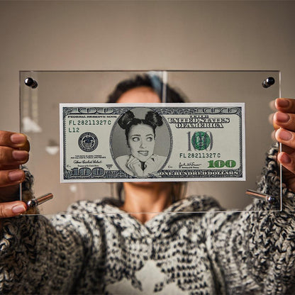 Personalised Portrait Money Note | Custom Dollar Bill Desk Decor | Unique Couples Valentine's Gift