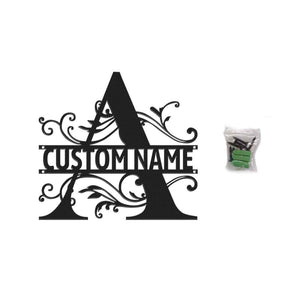 Custom Monogram Name Signs Metal Wall Art LED Lights Home Decor Gift