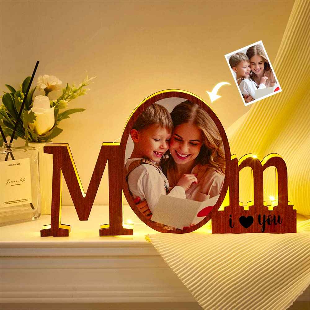 Custom Photo Ornaments Creative Night Light Commemorate Gifts for Mother's Day