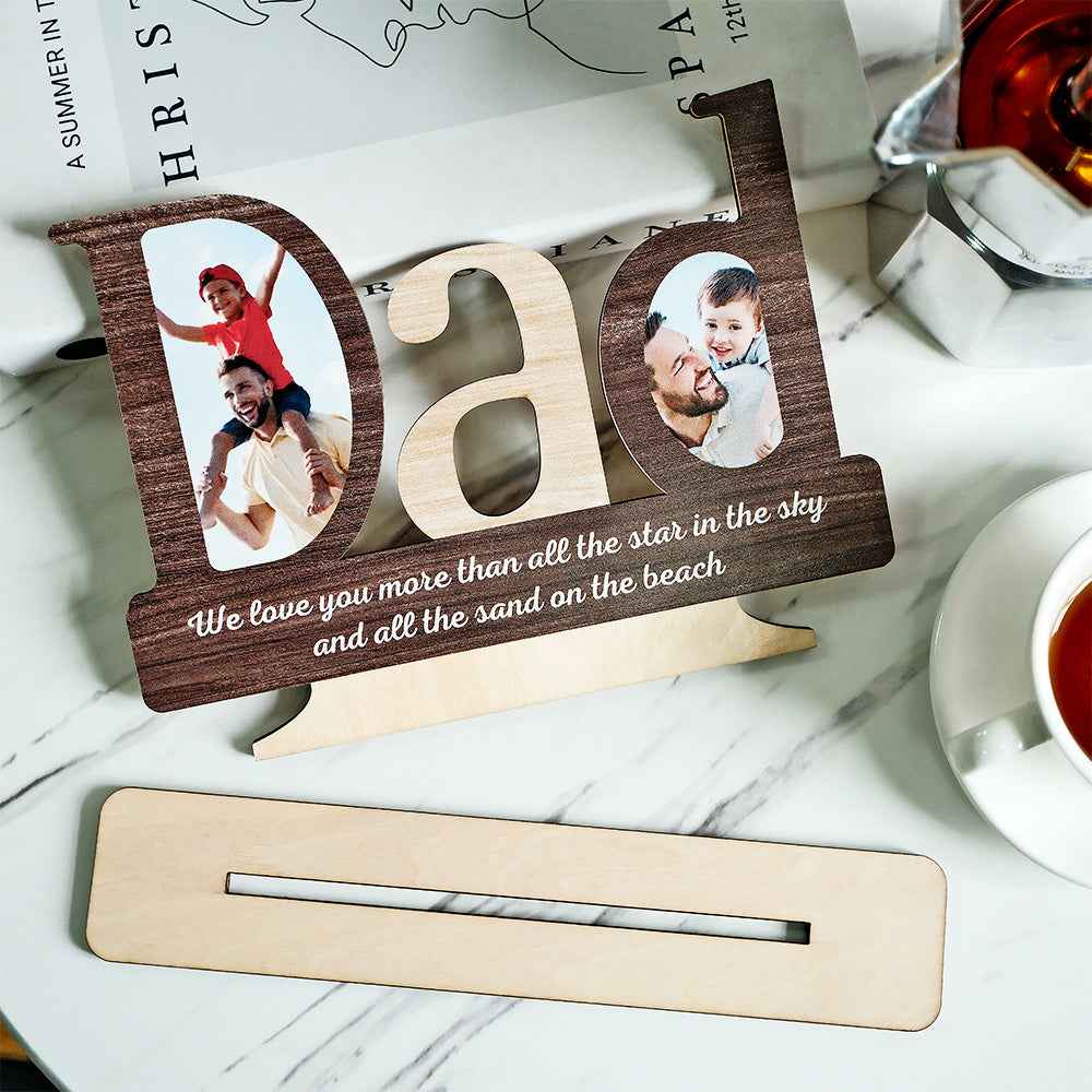 Custom Photo Engraved Ornaments Creative Father's Day Wooden Gifts
