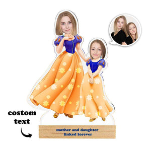 Personalized Face MiniMe Plaque Princess Mother and Daughter Desk Decor Gifts for Mom