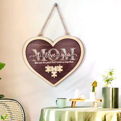 Personalised Mum Heart Puzzle Plaque - You Are the Piece That Holds Us Together - Custom Mother's Day Gift UK