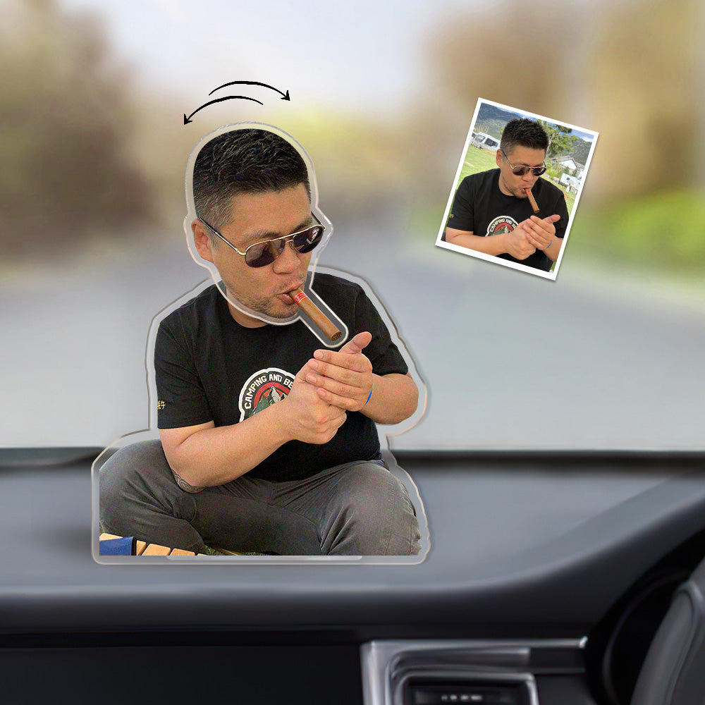 Personalised Automatic Shaking Head Photo Ornament | Custom Car Dashboard & Home Decoration