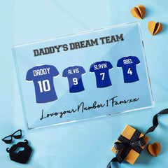 Custom Plaque With Names Gifts for Dad - Daddy's Dream Team