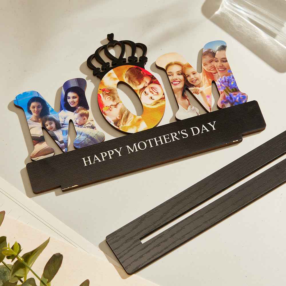 Custom Photo Engraved Ornament Creative Crown Happy Mother's Day Gifts