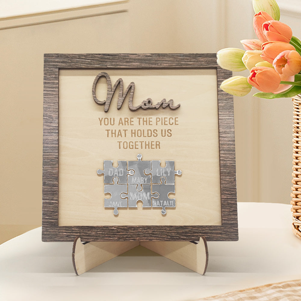 Personalised Mum Puzzle Plaque - 'You Are the Piece That Holds Us Together' Mother's Day Gift