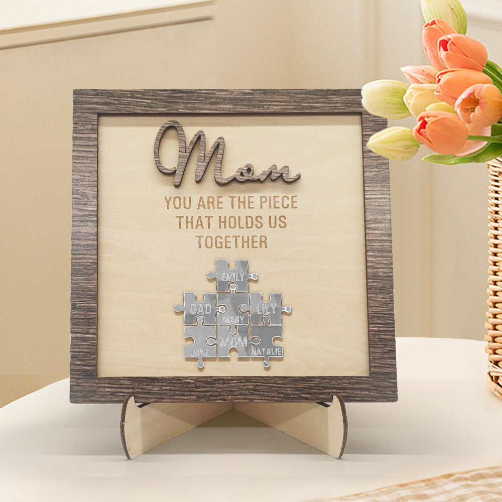 Personalised Mum Puzzle Plaque - 'You Are the Piece That Holds Us Together' Mother's Day Gift