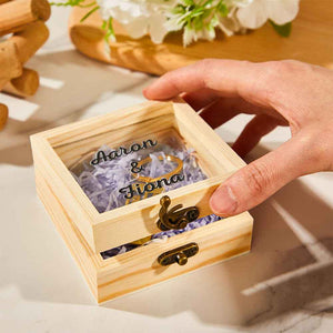 Personalized Transparent Glass Wooden Box With Text Creative Storage Gift Box