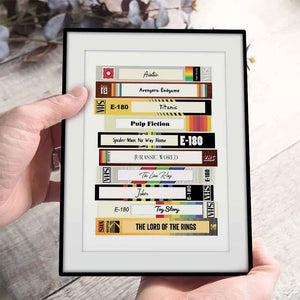 Custom Video Tape Print Personalized Retro Movie Poster Add Your Favorite Movies VHS Movie Lover Gift Vintage Printable Movie Wall Art