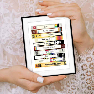 Custom Video Tape Print Personalized Retro Movie Poster Add Your Favorite Movies VHS Movie Lover Gift Vintage Printable Movie Wall Art