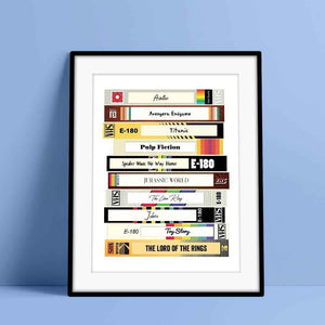Custom Video Tape Print Personalized Retro Movie Poster Add Your Favorite Movies VHS Movie Lover Gift Vintage Printable Movie Wall Art