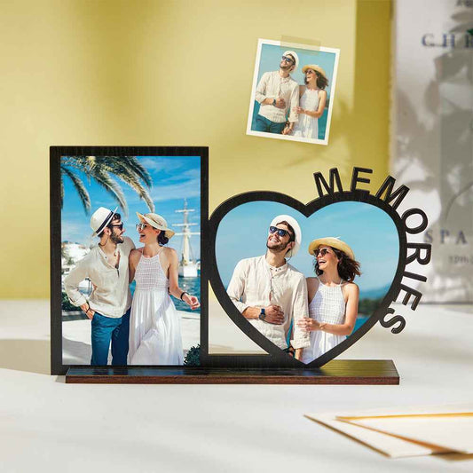 Memories Photo Frame Personalized Wood Decoration for Couples
