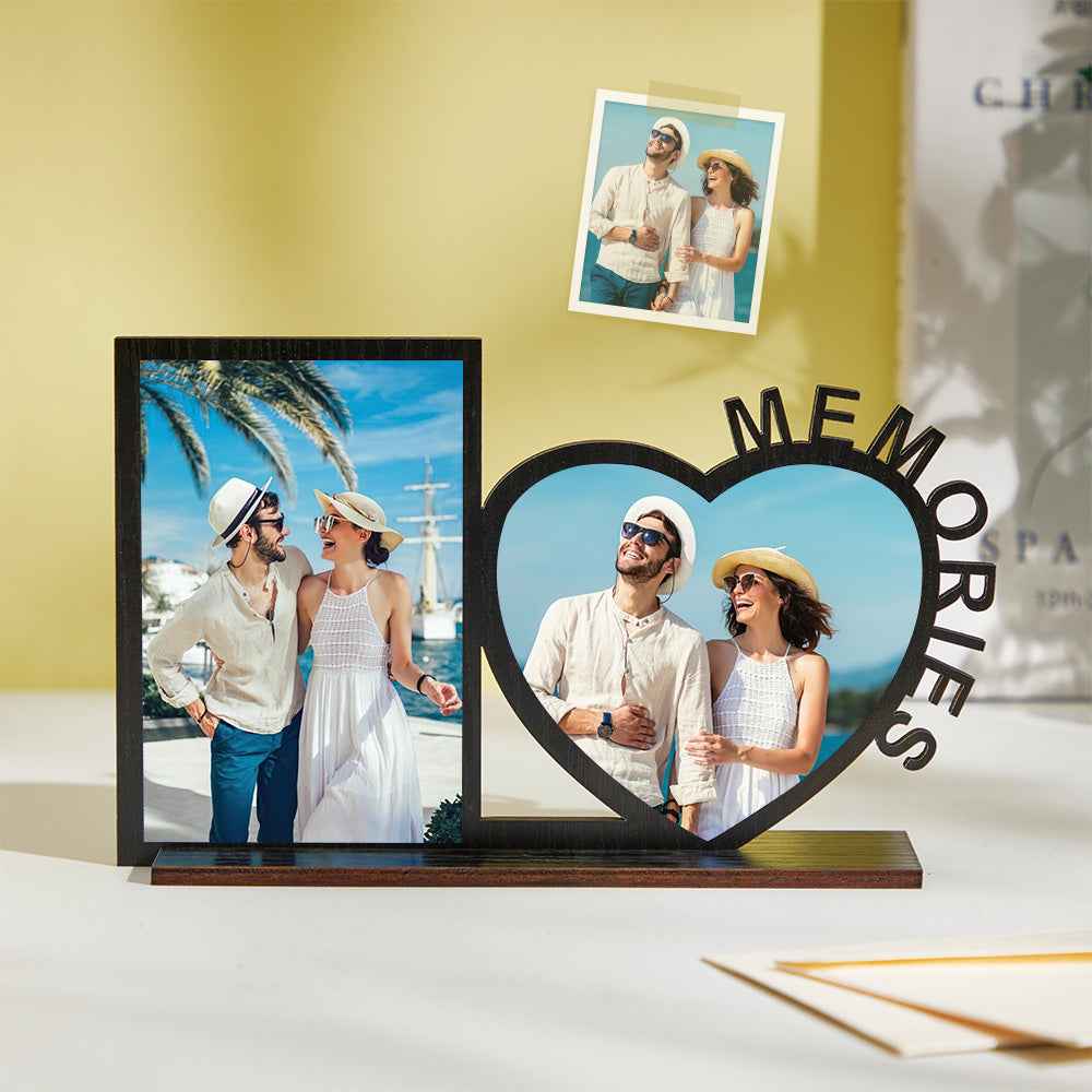 Memories Photo Frame Personalized Wood Decoration for Couples