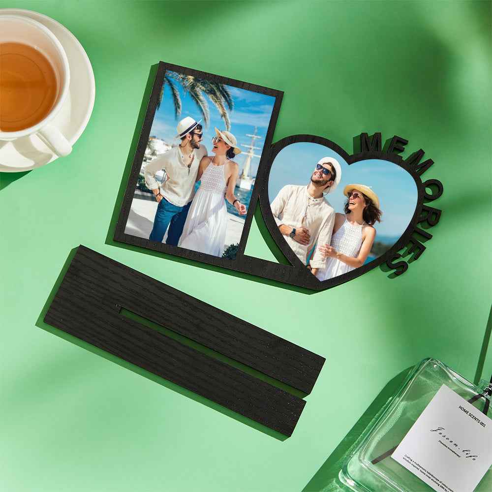 Memories Photo Frame Personalized Wood Decoration for Couples