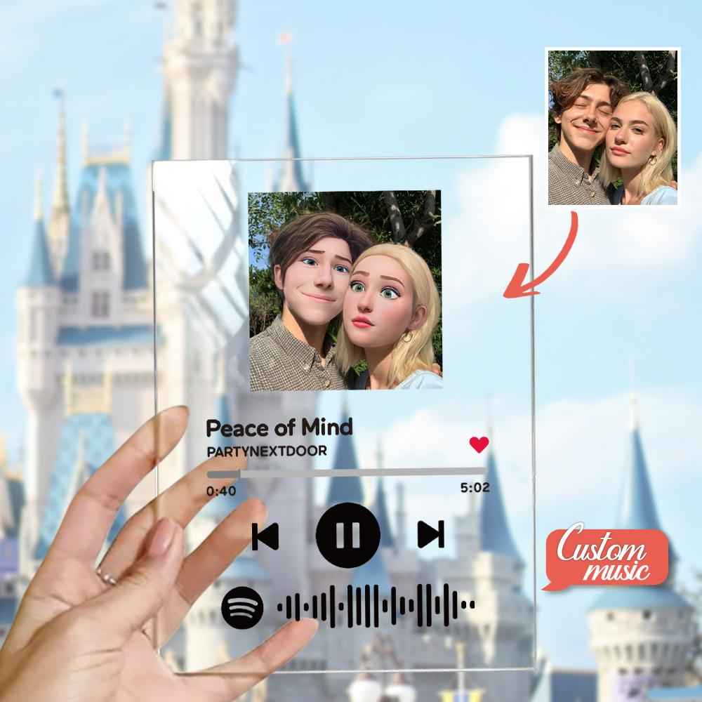 Scannable Music Code Comic Filter Plaque Keychain Music and Photo Acrylic Gifts for Couple