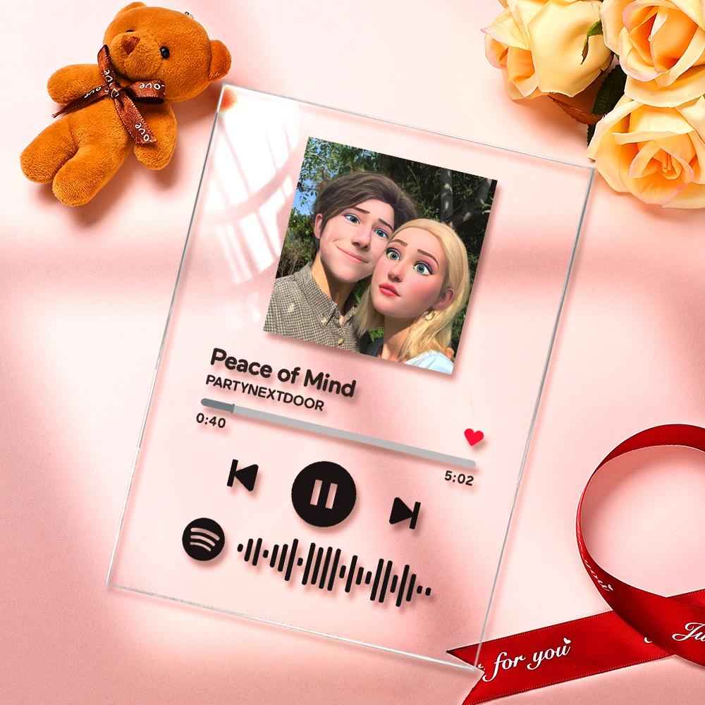 Scannable Music Code Comic Filter Plaque Keychain Music and Photo Acrylic Gifts for Couple
