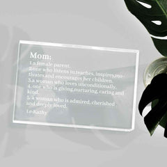 Engraved 2D Crystal Personalized Defined Glass Block Gifts For Mom Friend Sister Classmate