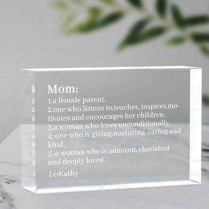 Engraved 2D Crystal Personalized Defined Glass Block Gifts For Mom Friend Sister Classmate