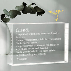 Personalised Engraved 2D Crystal Glass Block with LED Base - Custom Photo Gift