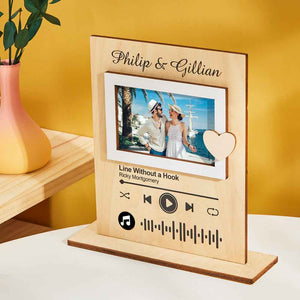 Scannable Music Code Film Picture Frame Custom Standing Photo Wood Frame Valentine's Day Gifts