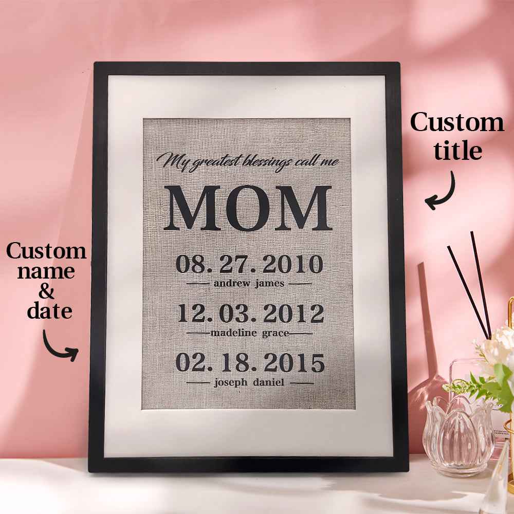 Personalized Father Gift My Greatest Blessings Call Me Dad Name Sign Gift for Father