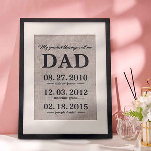 Personalized Father Gift My Greatest Blessings Call Me Dad Name Sign Gift for Father