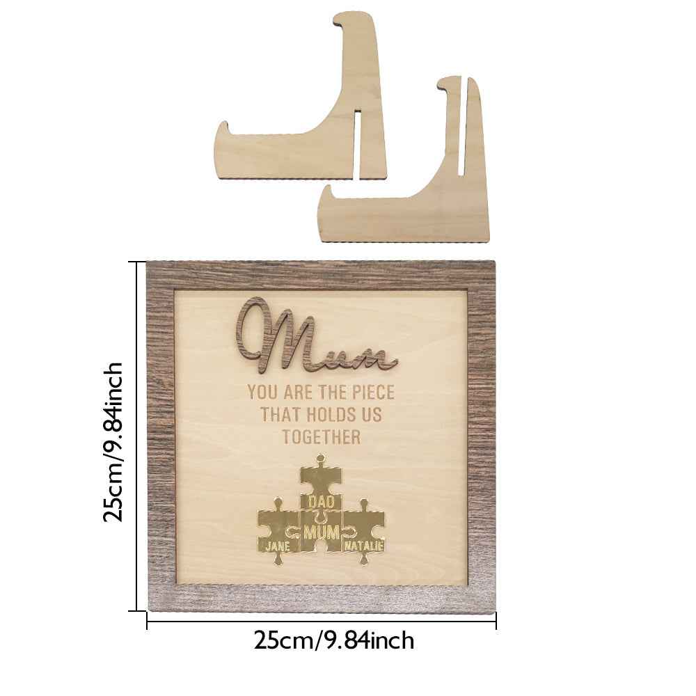 Personalised Mum Puzzle Plaque You Are the Piece That Holds Us Together Mother's Day Gift