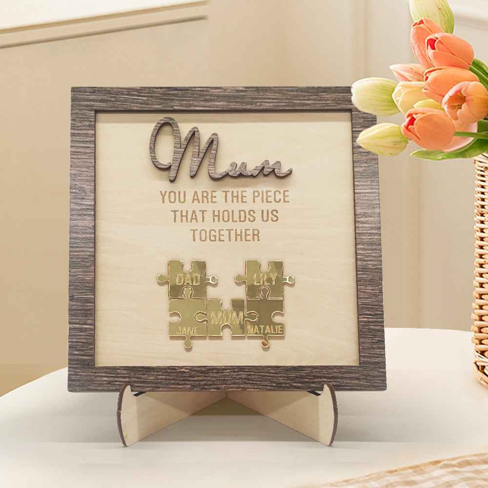 Personalised Mum Puzzle Plaque You Are the Piece That Holds Us Together Mother's Day Gift