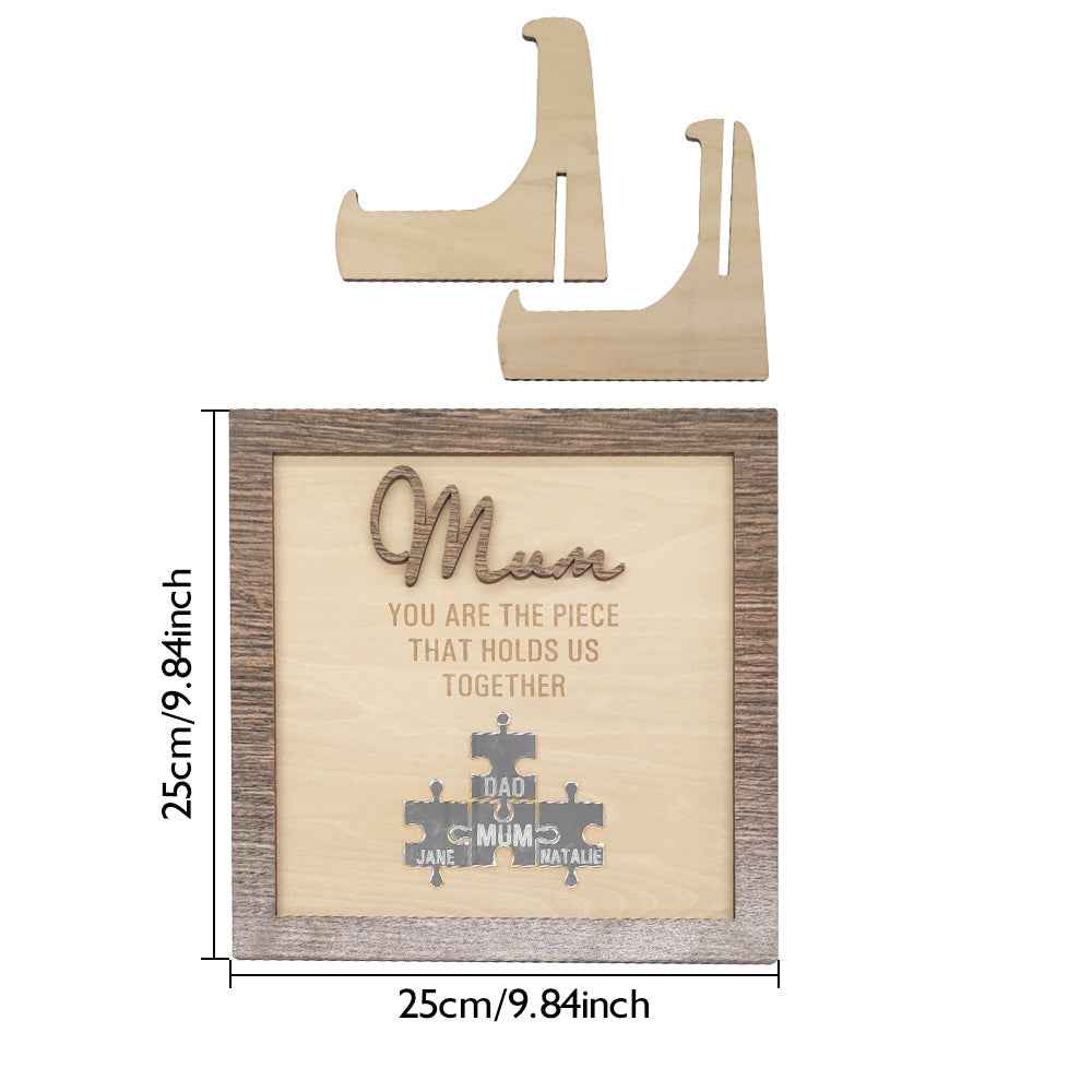 Personalised Mum Puzzle Plaque You Are the Piece That Holds Us Together Mother's Day Gift