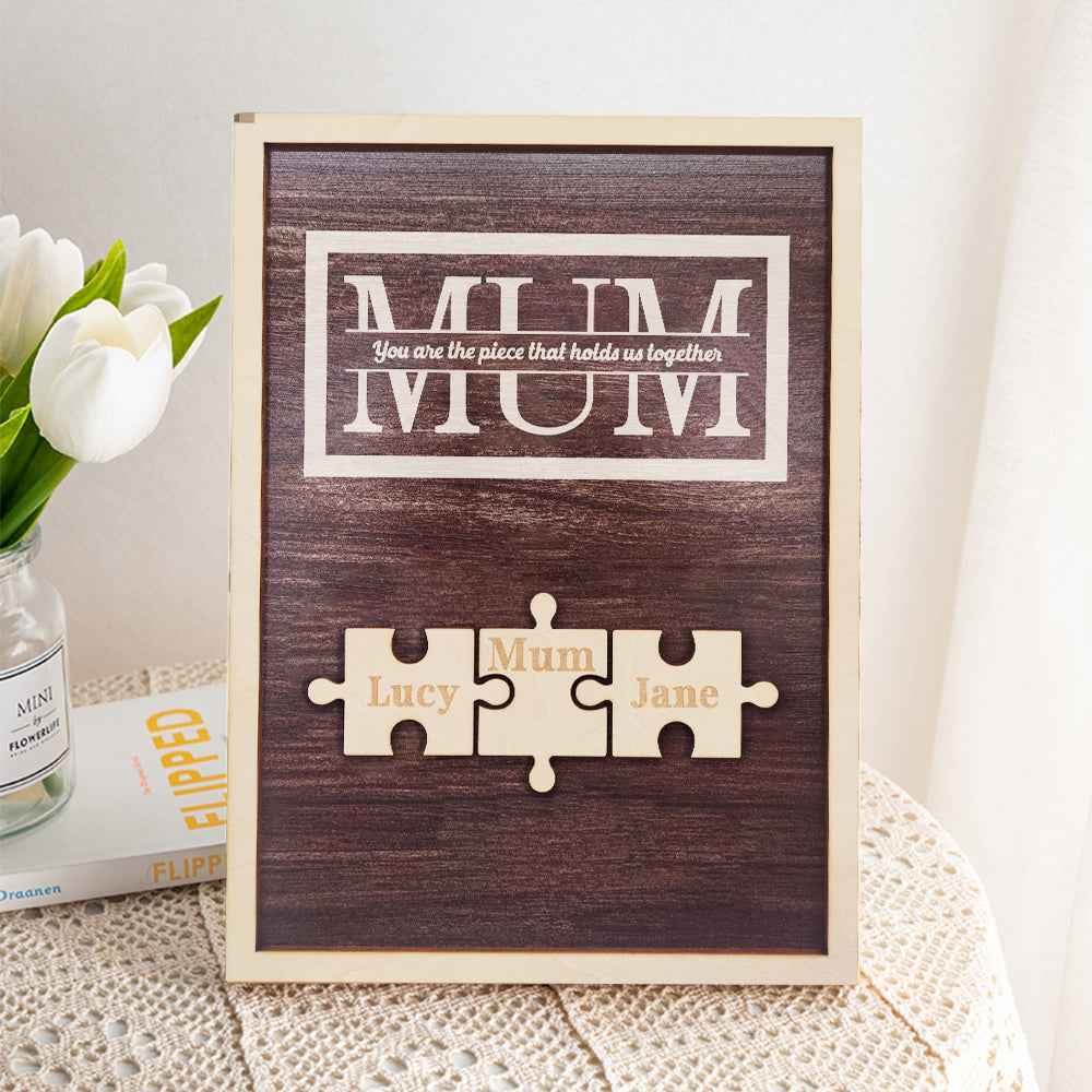 Personalised Mum Puzzle Plaque You Are the Piece That Holds Us Together Gifts for Mum