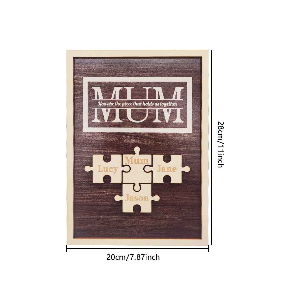 Personalised Mum Puzzle Plaque You Are the Piece That Holds Us Together Gifts for Mum